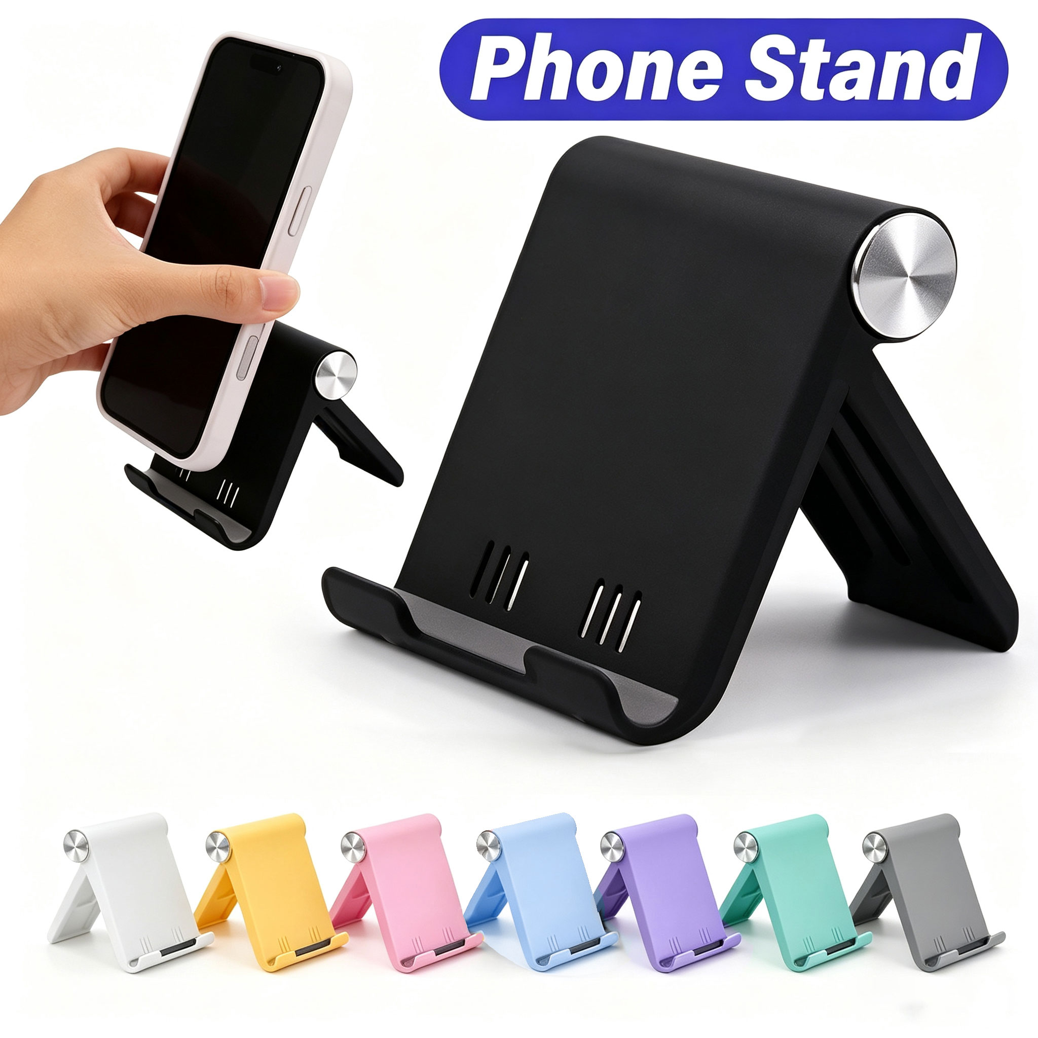 Tablet Holder Accessories - 2pcs Foldable Phone Stand, 8 Colors