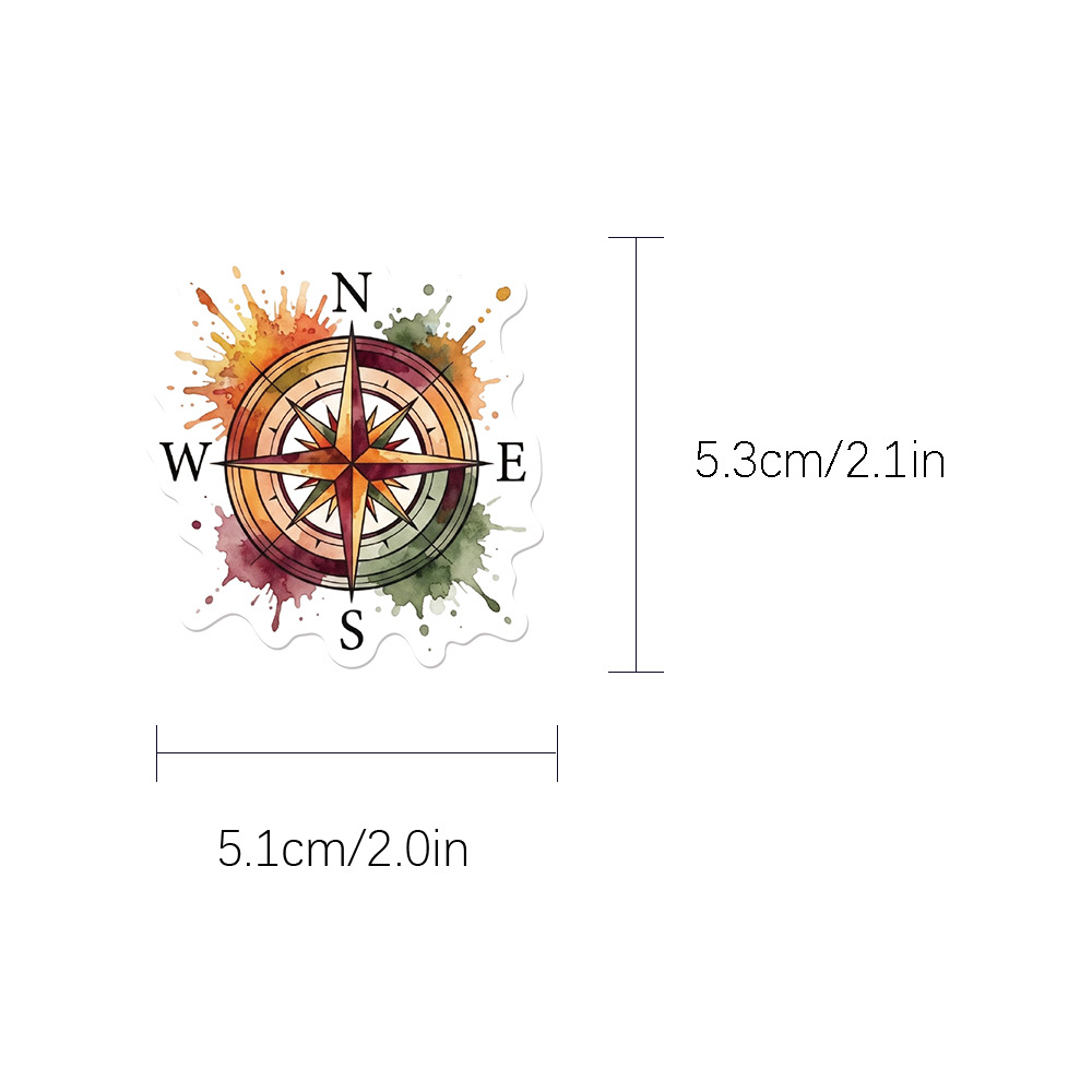 50Pcs Cartoon Retro Compass St - Tablet Accessories For Kids ulasan dan harga