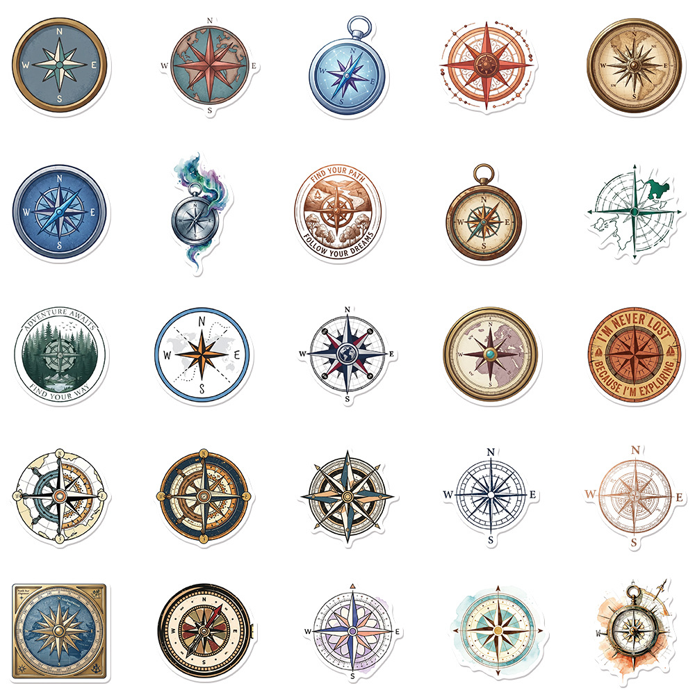 50Pcs Cartoon Retro Compass St - Tablet Accessories For Kids ulasan dan harga