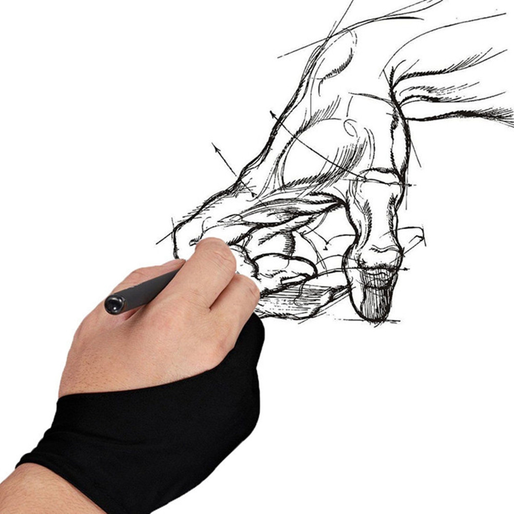 1Pcs Anti-Dirty Two-Finger Dra - Drawing Glove Artist ulasan dan harga