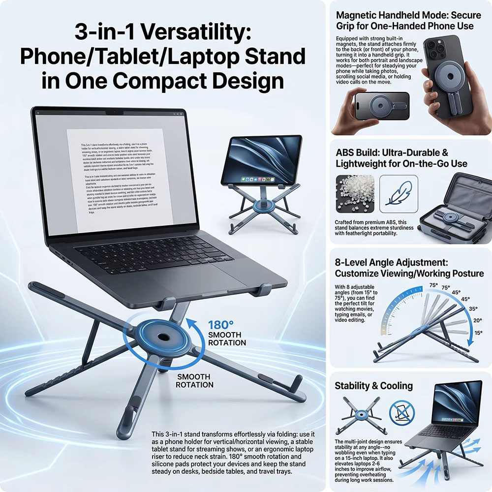 Portable Magnetic Phone Holder - Tablet Holder Accessories ulasan dan harga