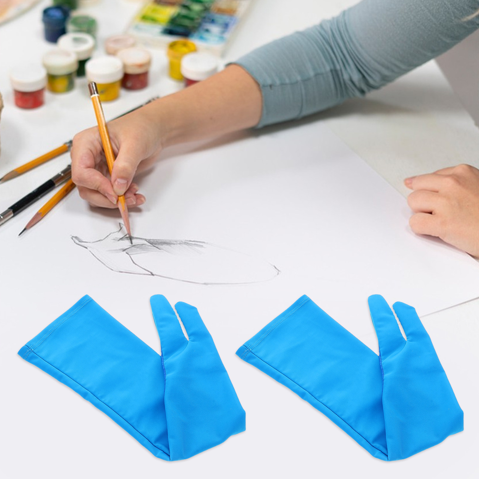 1Pair Breathable Two-Finger Dr - Drawing Glove Artist ulasan dan harga